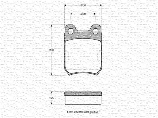 MAGNETI MARELLI Piduriklotsi komplekt,ketaspidur 430216170270